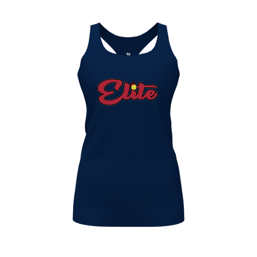 [CUS-DFW-RCBK-PER-NVY-FYS-LOGO1] Racerback Tank Top (Female Youth S, Navy, Logo 1)