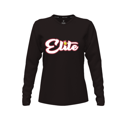 [CUS-DFW-TEES-CMF-VNK-LSL-BLK-FYXS-LOGO2] Comfort T-Shirt (Female Youth XS, Black, V Neck, Logo 2, Long Sleeve)