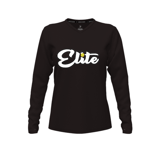 [CUS-DFW-TEES-CMF-VNK-LSL-BLK-FYXS-LOGO3] Comfort T-Shirt (Female Youth XS, Black, V Neck, Logo 3, Long Sleeve)
