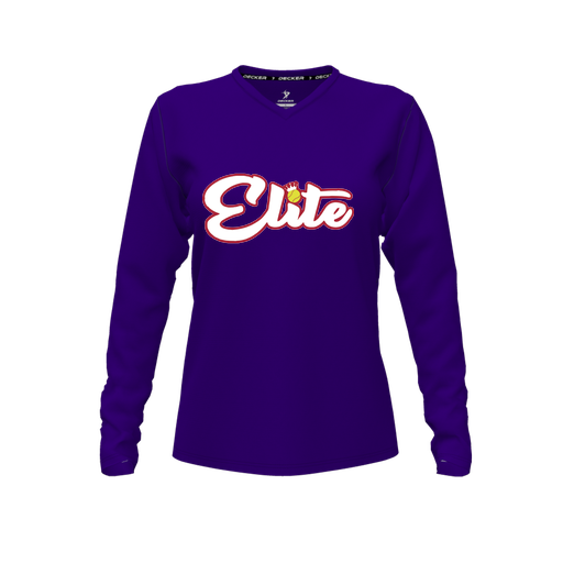 [CUS-DFW-TEES-CMF-VNK-LSL-PUR-FYXS-LOGO2] Comfort T-Shirt (Female Youth XS, Purple, V Neck, Logo 2, Long Sleeve)