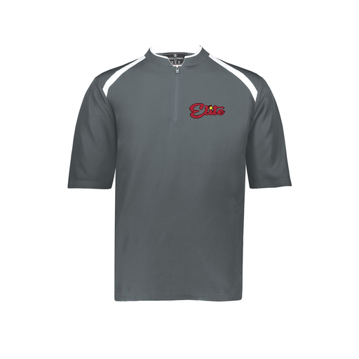 [229681-YS-GRY-LOGO1] Youth Dugout Short Sleeve Pullover (Youth S, Gray, Logo 1)