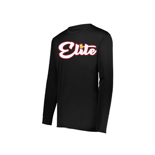 [222823.080.S-LOGO2] Youth LS Smooth Sport Shirt (Youth S, Black, Logo 2)