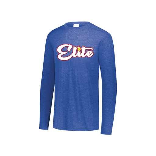 [FTLCUBRY-YS-LOGO2] Decker Youth Tri-Blend T-Shirt - Long Sleeve (Youth S, Royal, Logo 2)