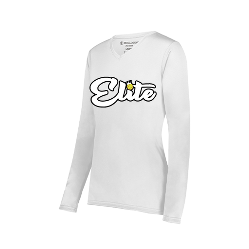 [222824.005.S-LOGO3] Ladies LS Smooth Sport Shirt (Female Adult S, White, Logo 3)