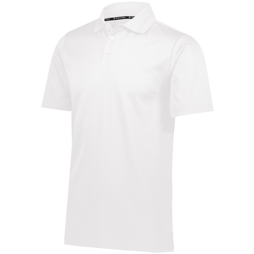 [222568.005.S-LOGO5] Men's Prism Polo (Adult S, White, Logo 5)