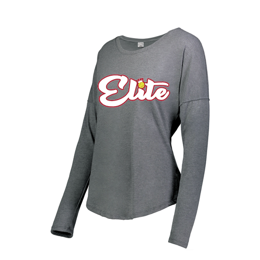 [FTLCUBGY-FAXS-LOGO2] Decker Women's Tri-Blend T-Shirt - Long Sleeve (Female Adult XS, Gray, Logo 2)